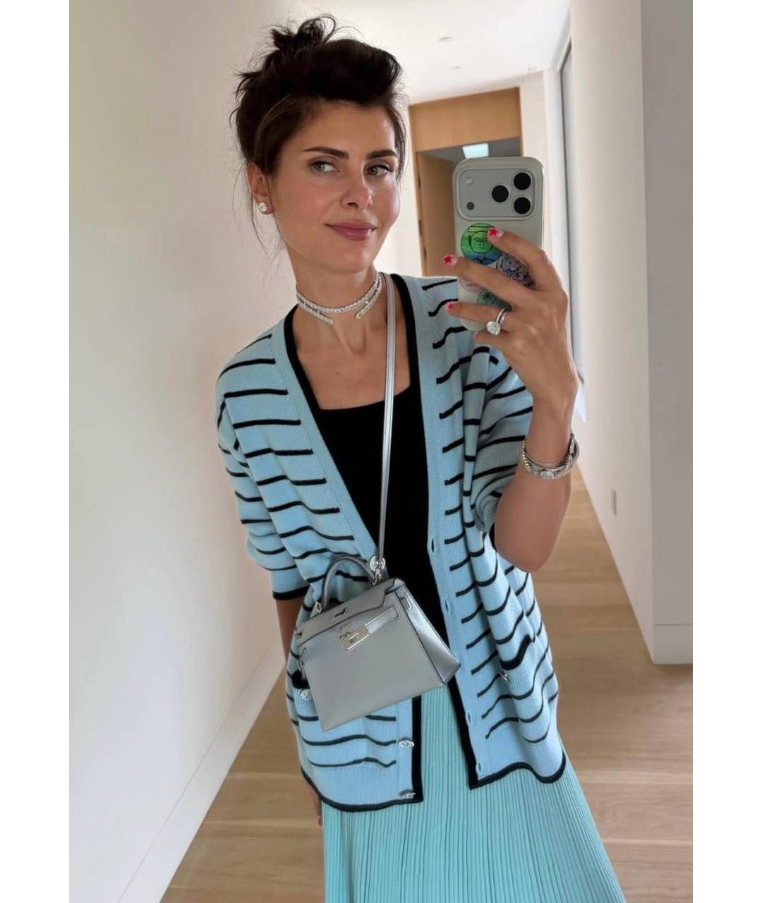 HERMES Серебряная кожаная сумка с короткими ручками, фото 3