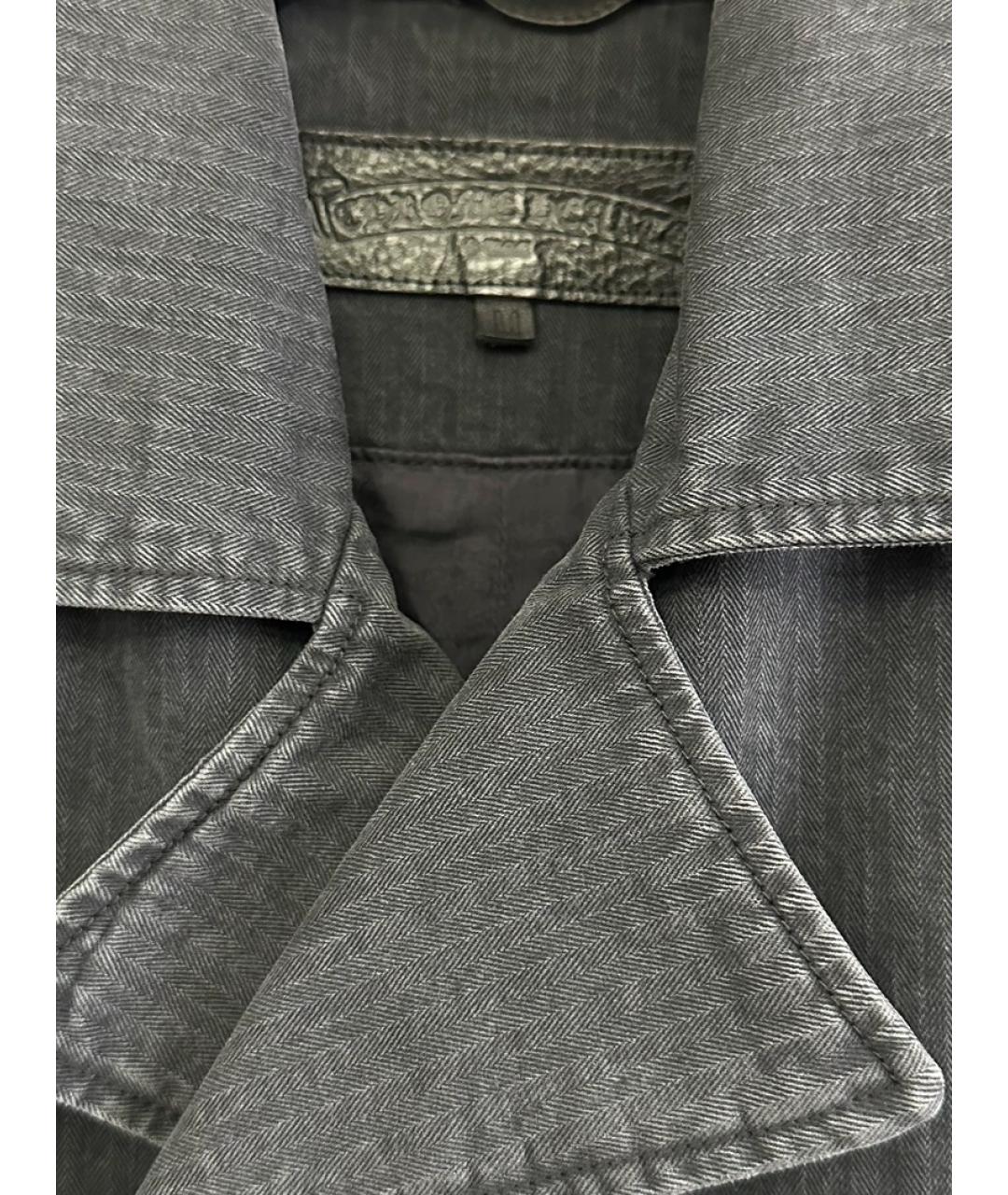 CHROME HEARTS Темно-синий деним тренч / плащ, фото 2