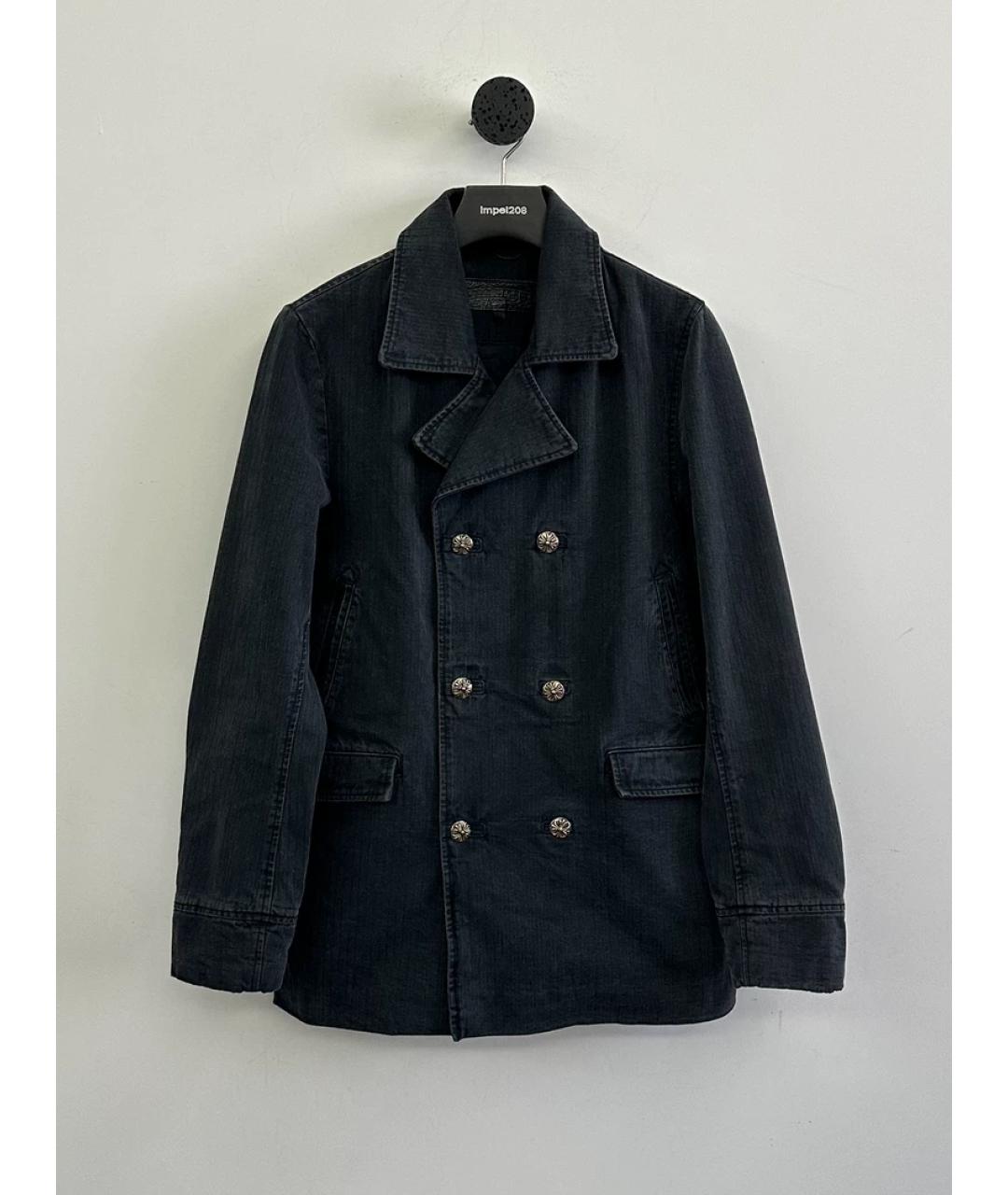 CHROME HEARTS Темно-синий деним тренч / плащ, фото 3