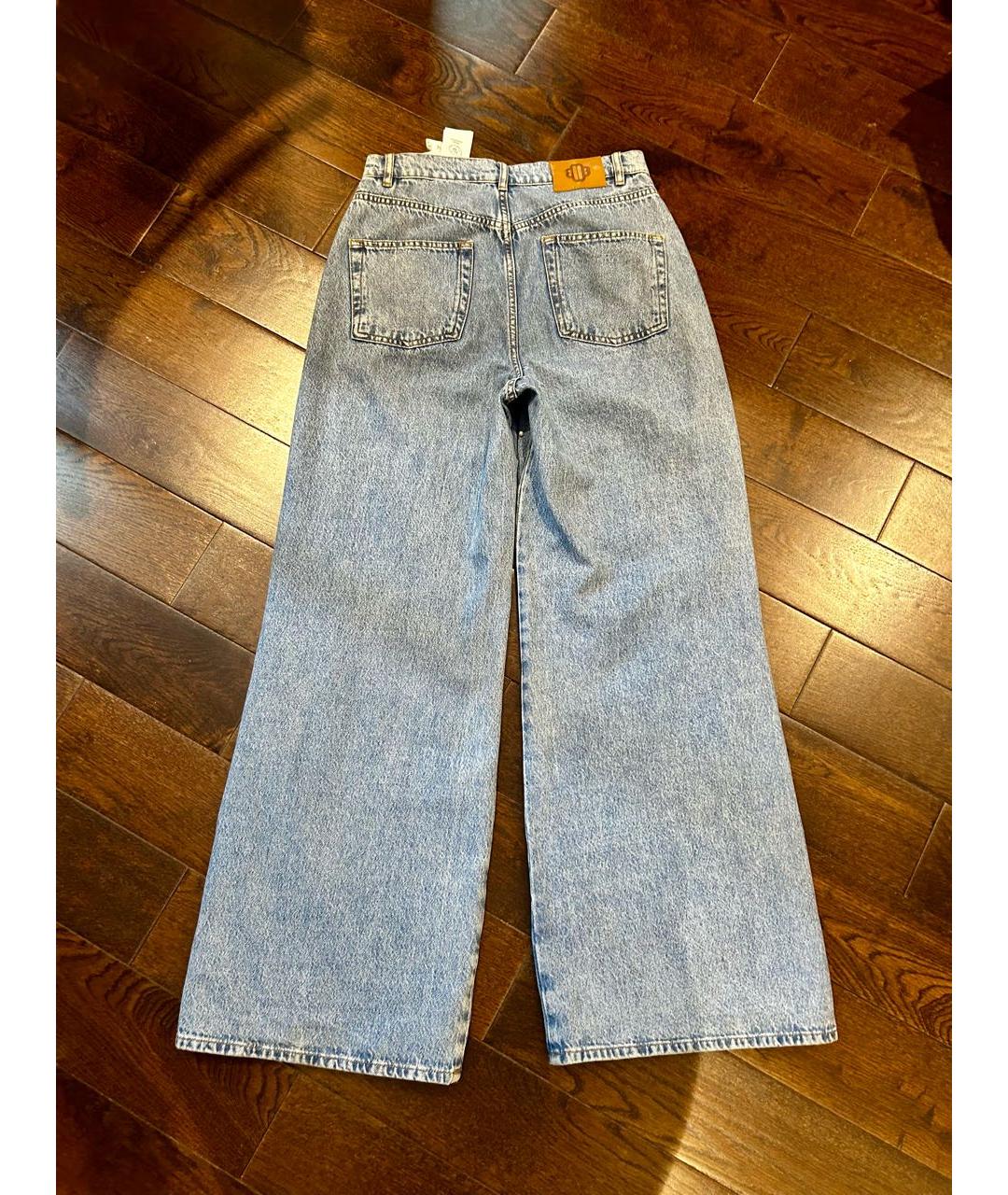 MAJE Голубые хлопковые прямые джинсы, фото 2