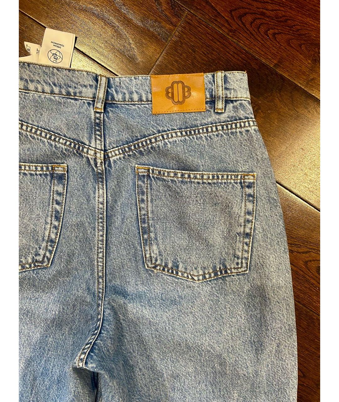 MAJE Голубые хлопковые прямые джинсы, фото 6