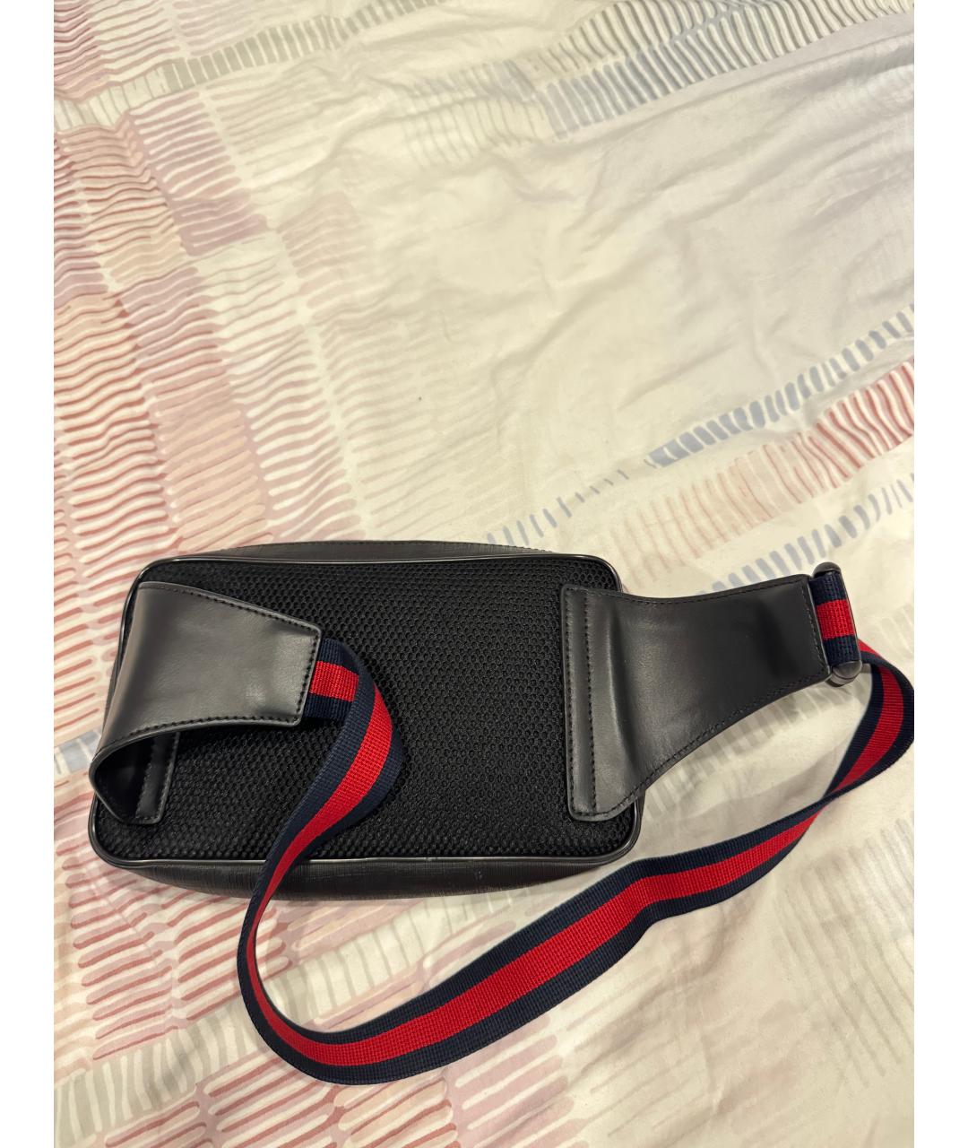 GUCCI Антрацитовая кожаная поясная сумка, фото 2