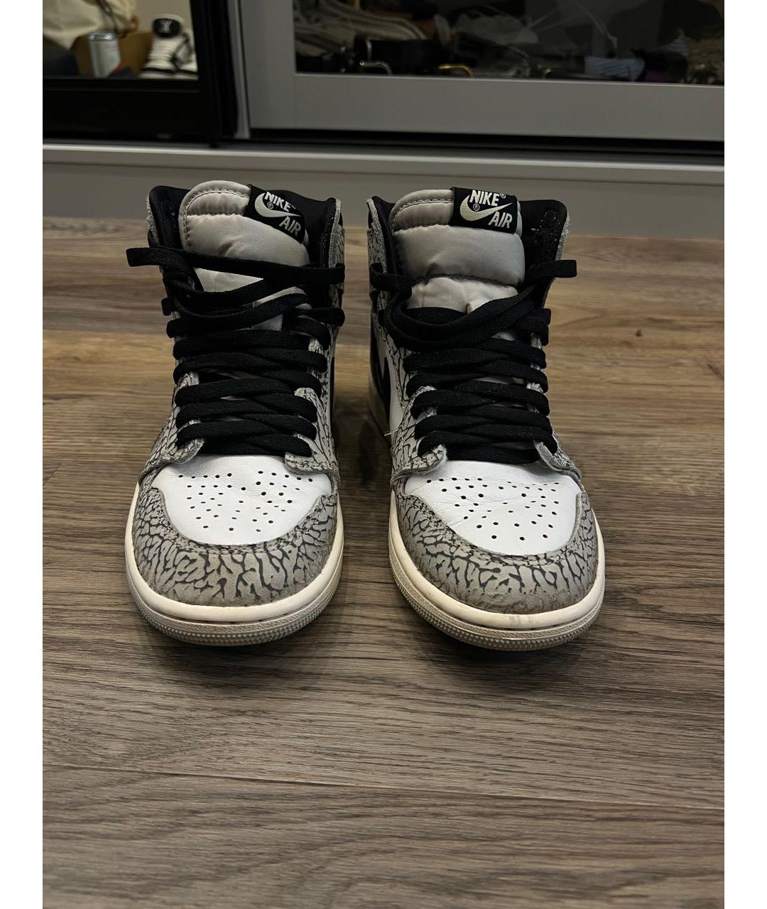 JORDAN Серые кожаные кроссовки, фото 2