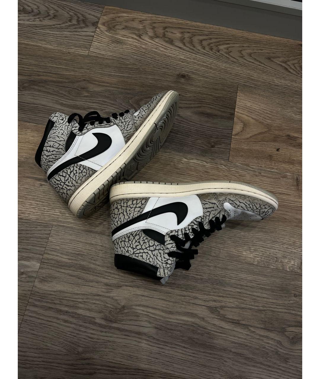 JORDAN Серые кожаные кроссовки, фото 5