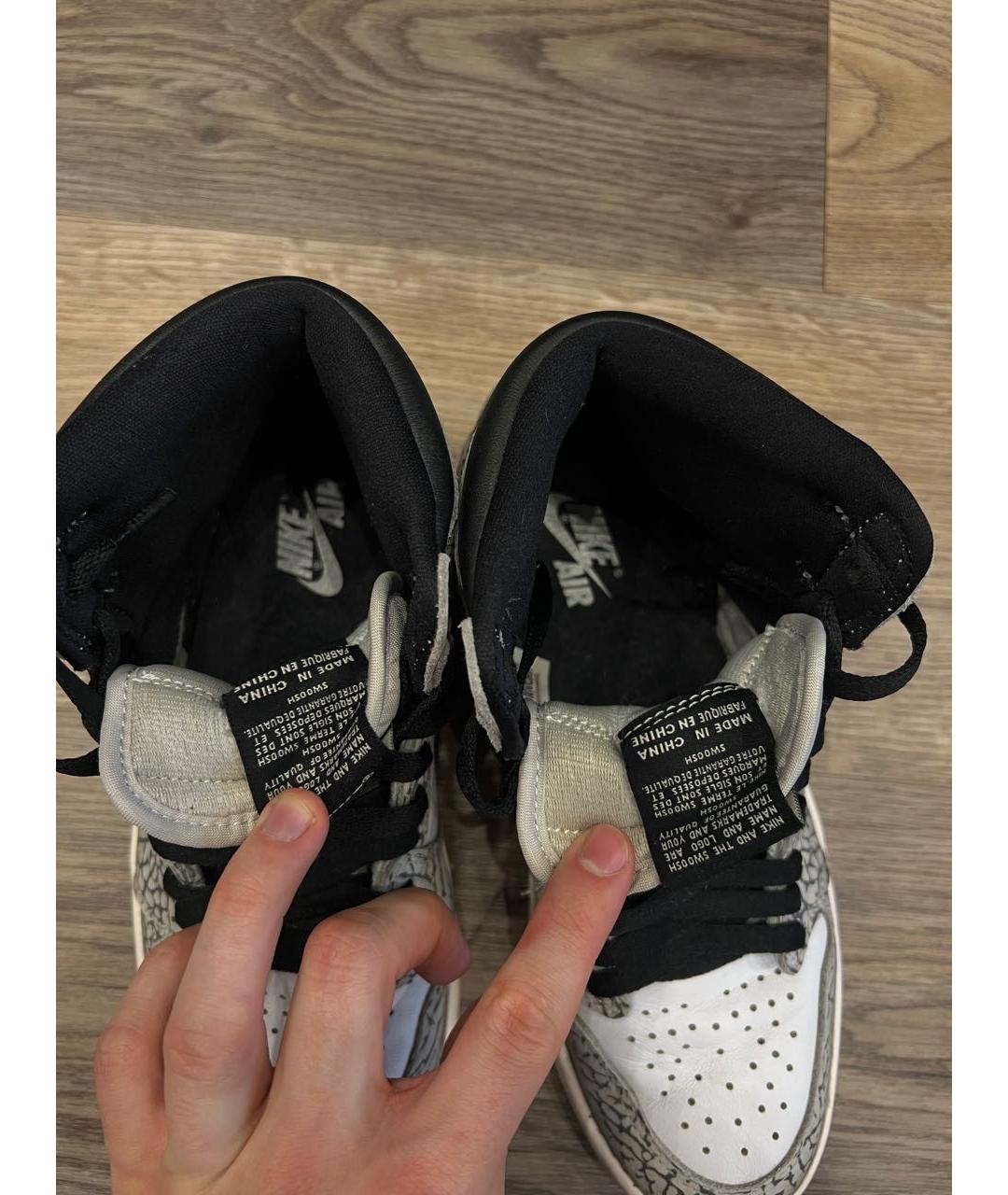 JORDAN Серые кожаные кроссовки, фото 3