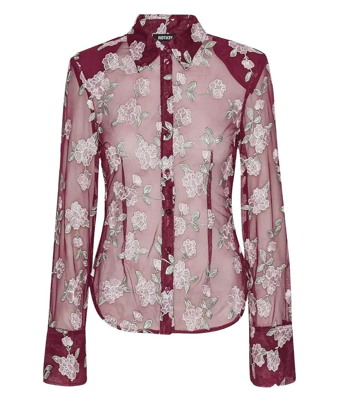 ROTATE Бордовая кружевная рубашка, фото 1