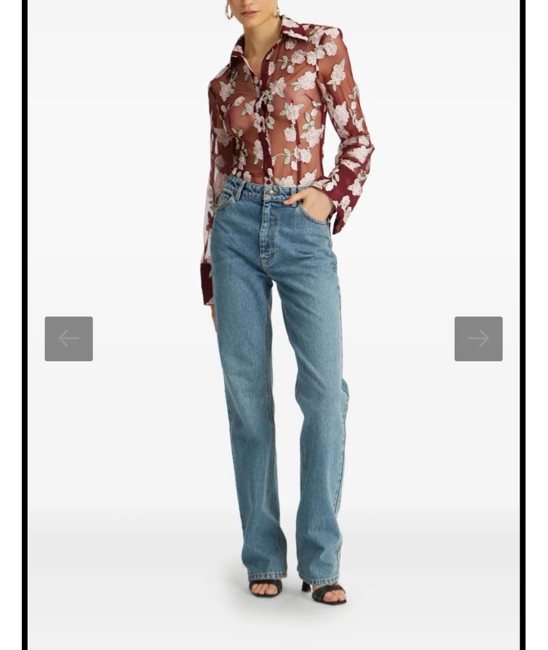 ROTATE Бордовая кружевная рубашка, фото 5