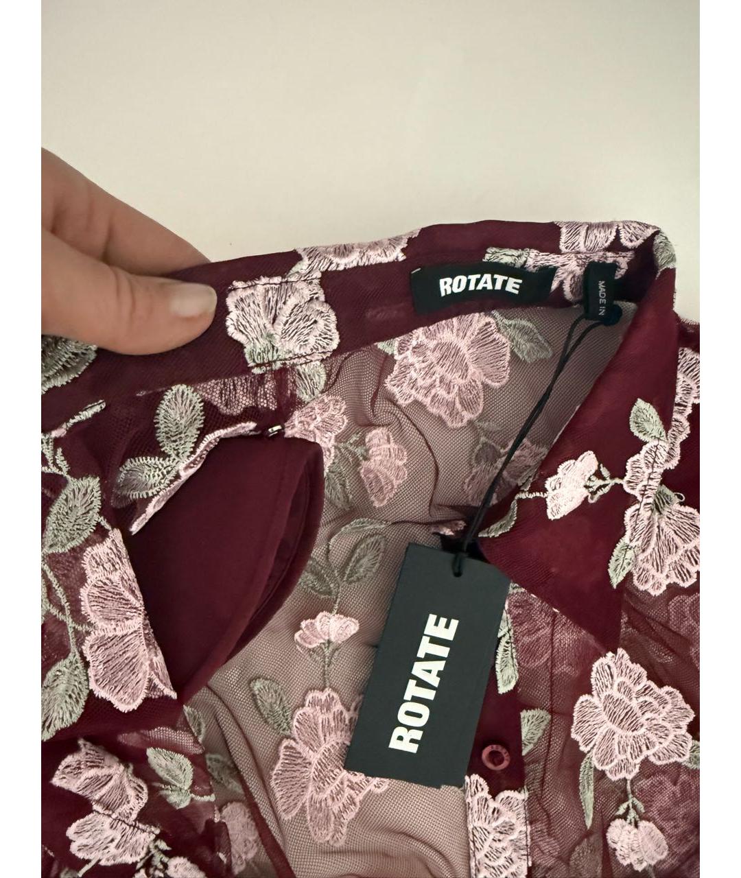 ROTATE Бордовая кружевная рубашка, фото 7