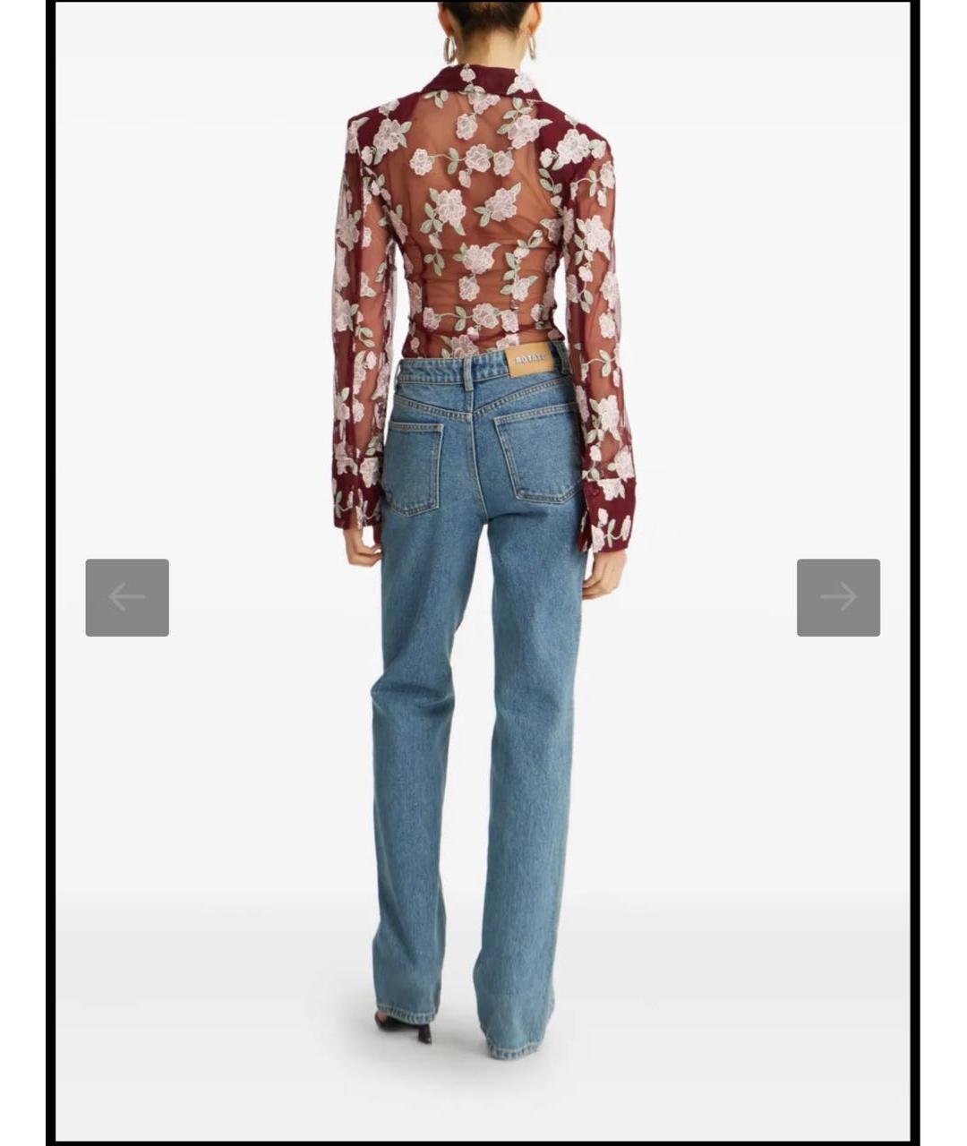 ROTATE Бордовая кружевная рубашка, фото 6