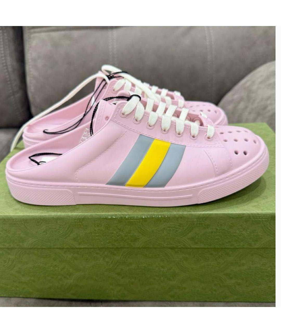 GUCCI Розовые сабо, фото 3