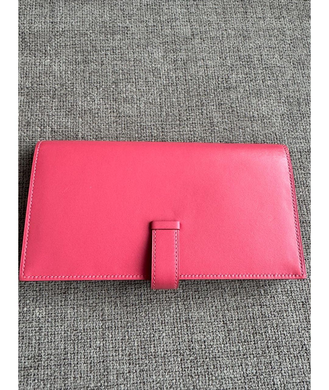 HERMES Розовый кожаный кошелек, фото 3