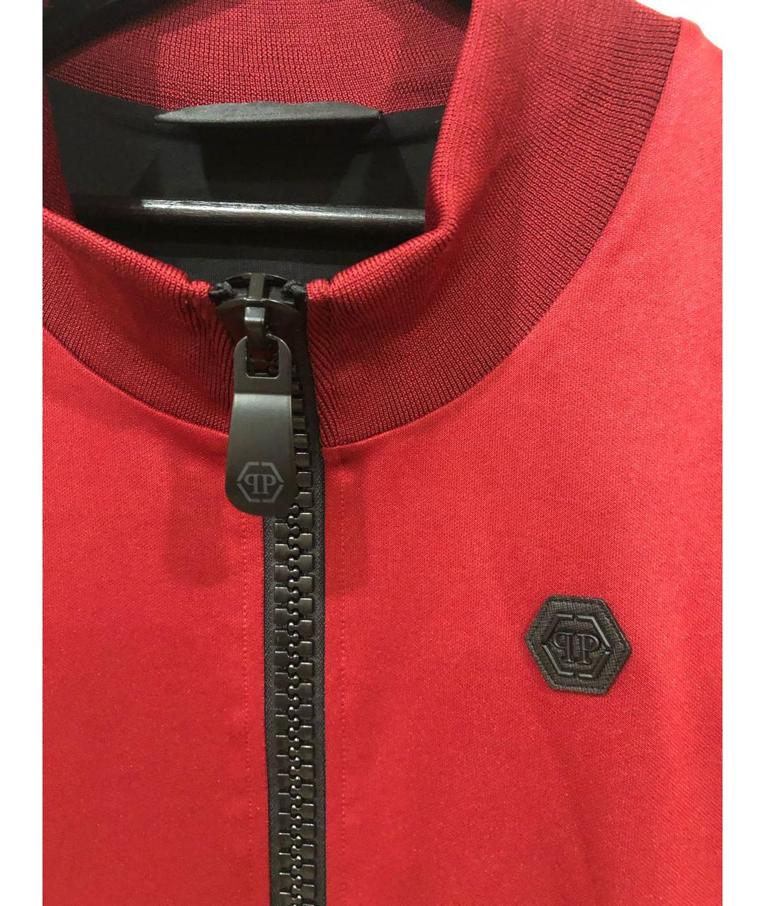 PHILIPP PLEIN Бордовая полиэстеровая спортивная куртка, фото 4