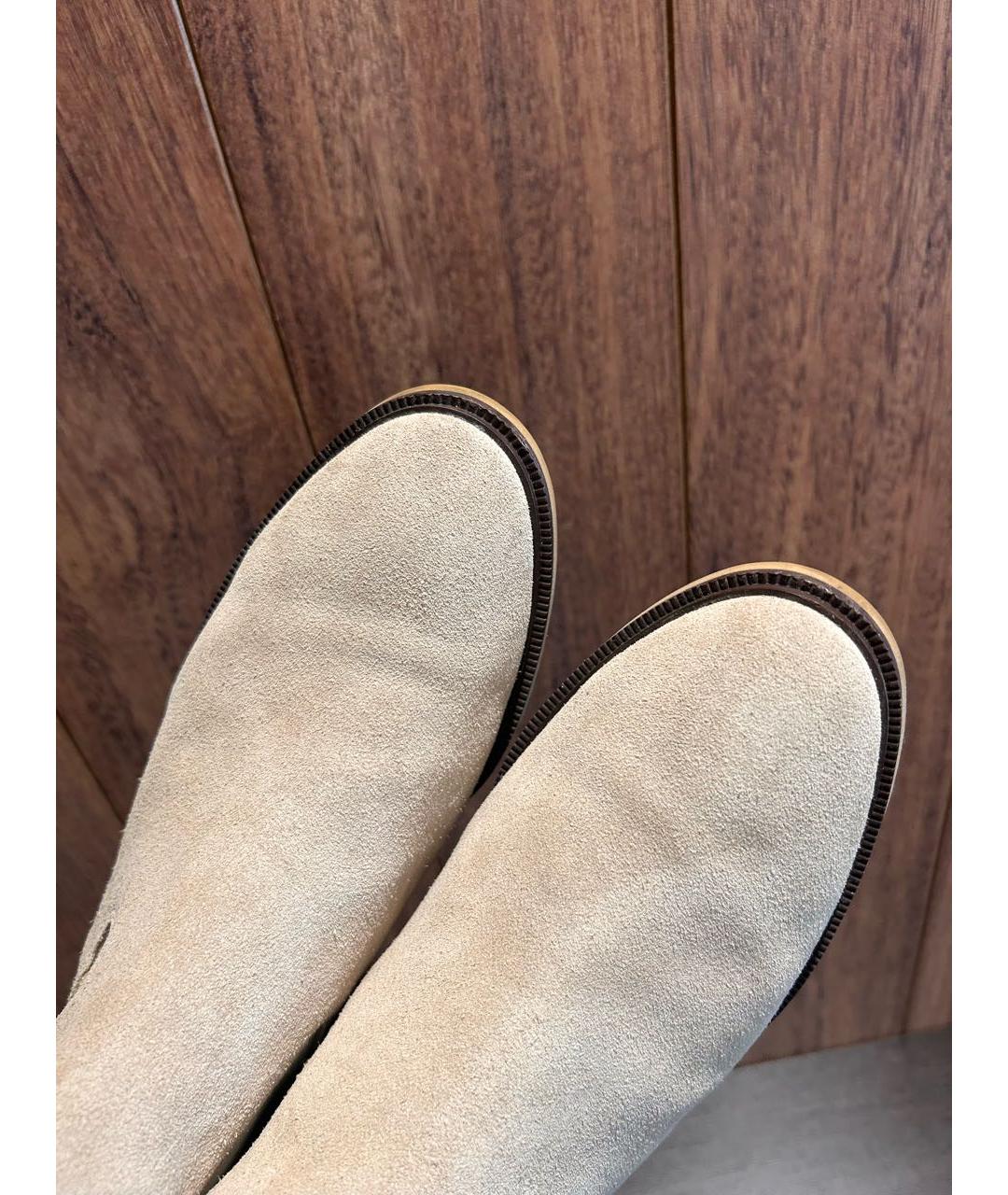 12 STOREEZ Бежевые замшевые брогги и оксфорды, фото 3