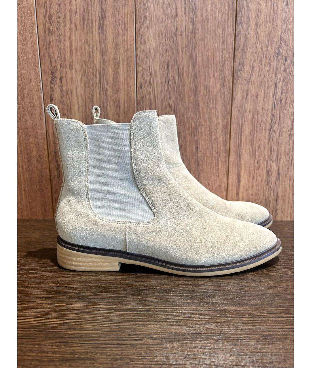 12 STOREEZ Бежевые замшевые брогги и оксфорды, фото 9