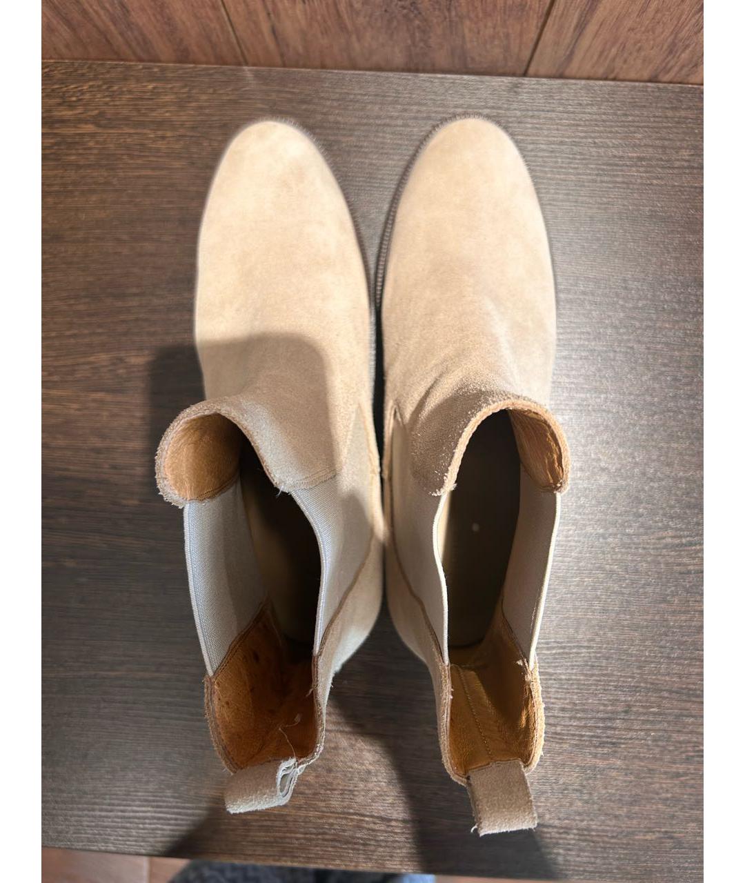 12 STOREEZ Бежевые замшевые брогги и оксфорды, фото 6