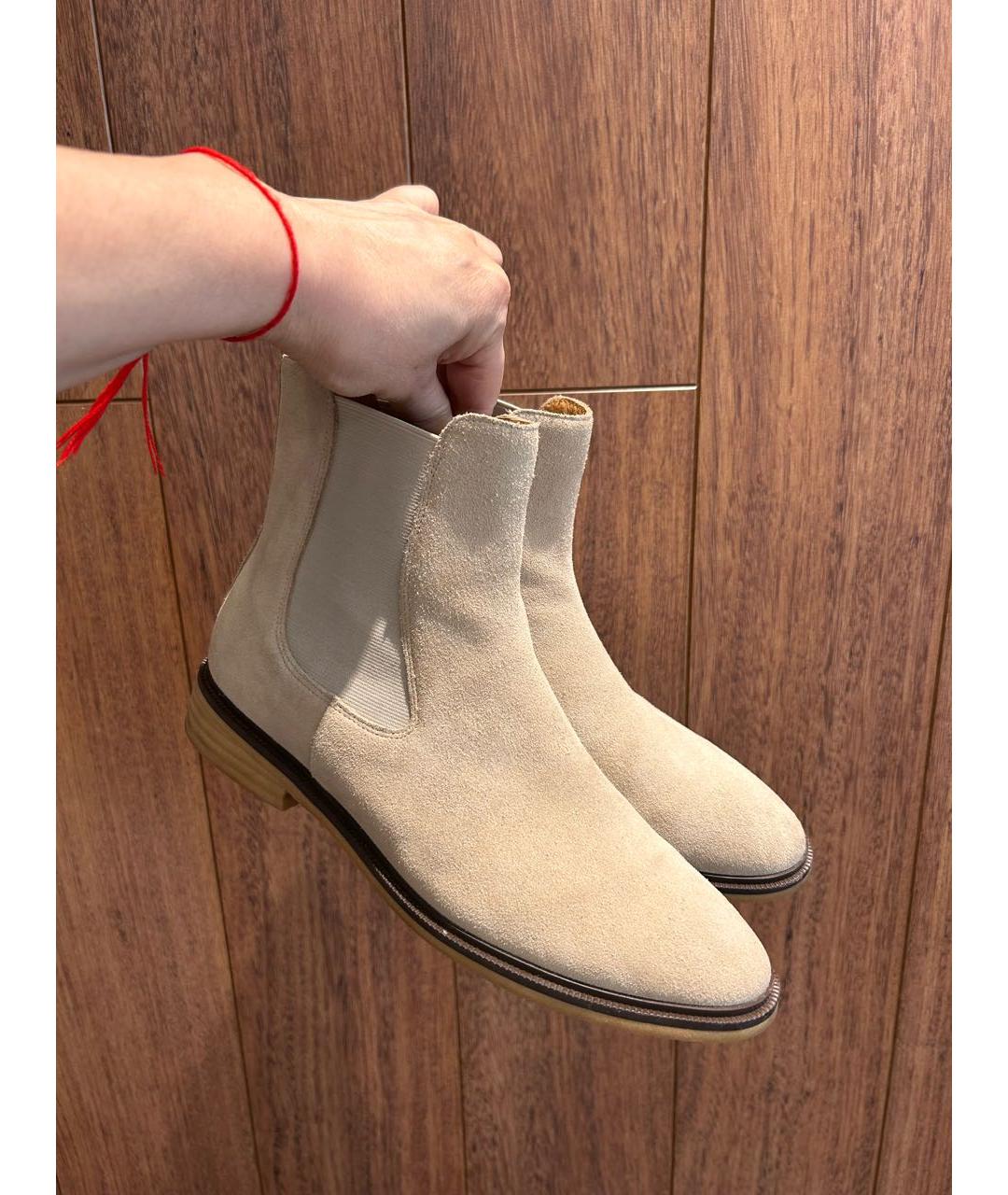 12 STOREEZ Бежевые замшевые брогги и оксфорды, фото 7