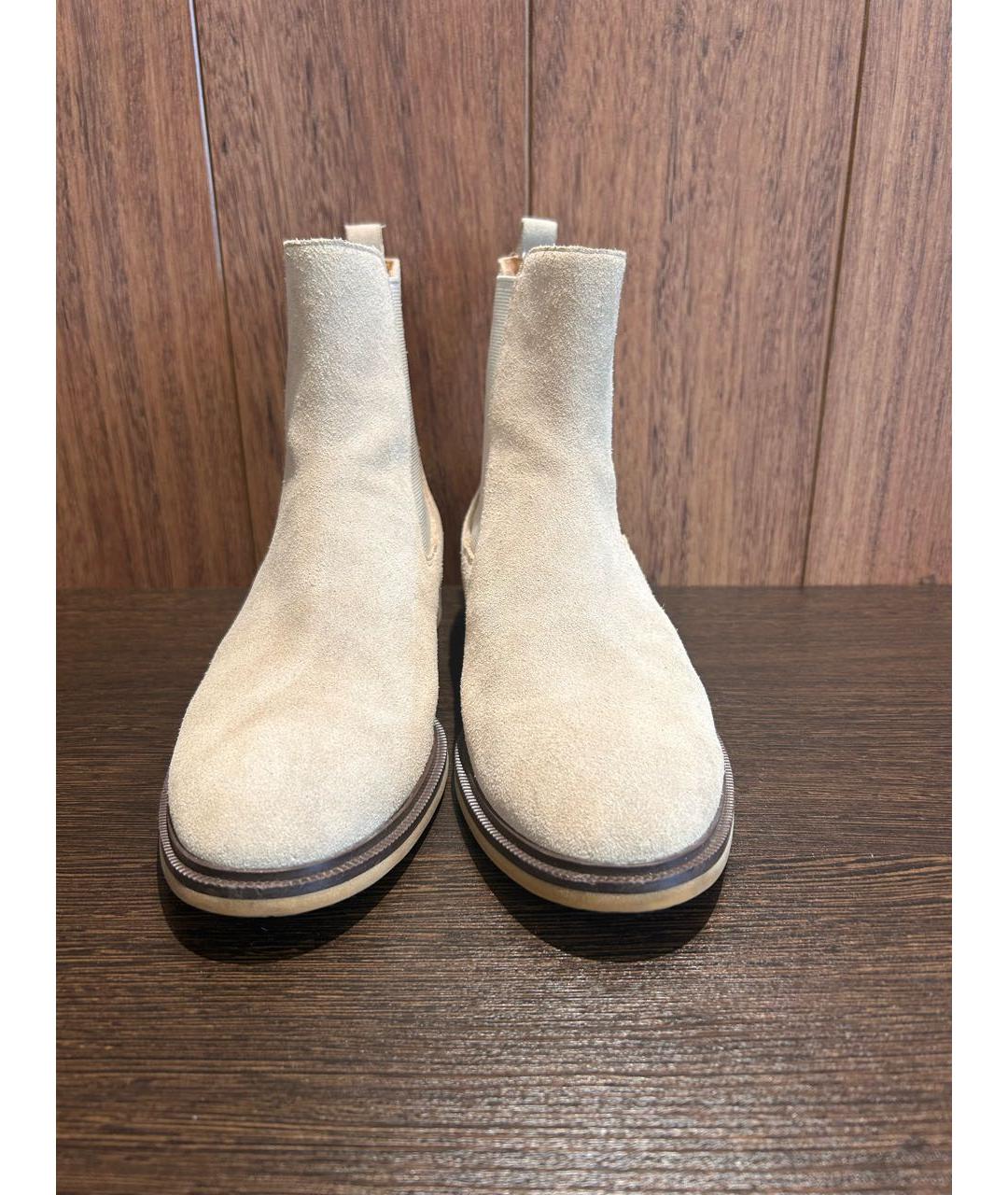 12 STOREEZ Бежевые замшевые брогги и оксфорды, фото 2