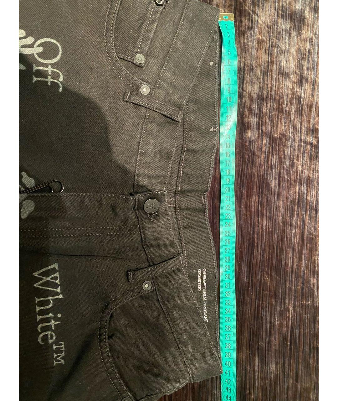 OFF-WHITE Черные хлопковые прямые джинсы, фото 6