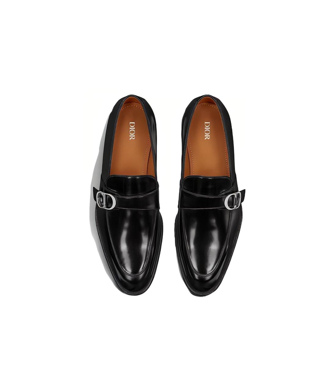 CHRISTIAN DIOR Черные кожаные лоферы, фото 3