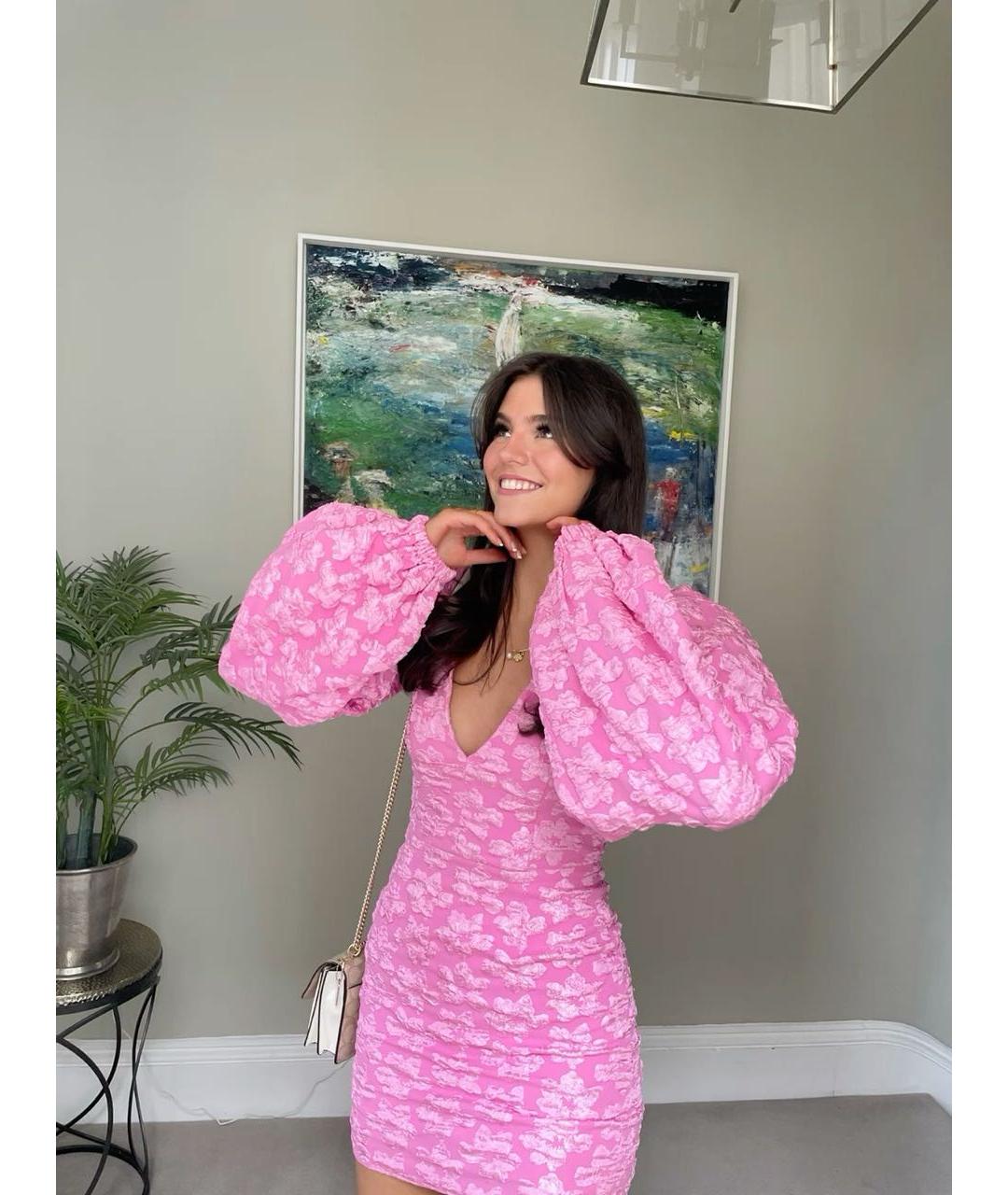 ROTATE Розовое коктейльное платье, фото 7