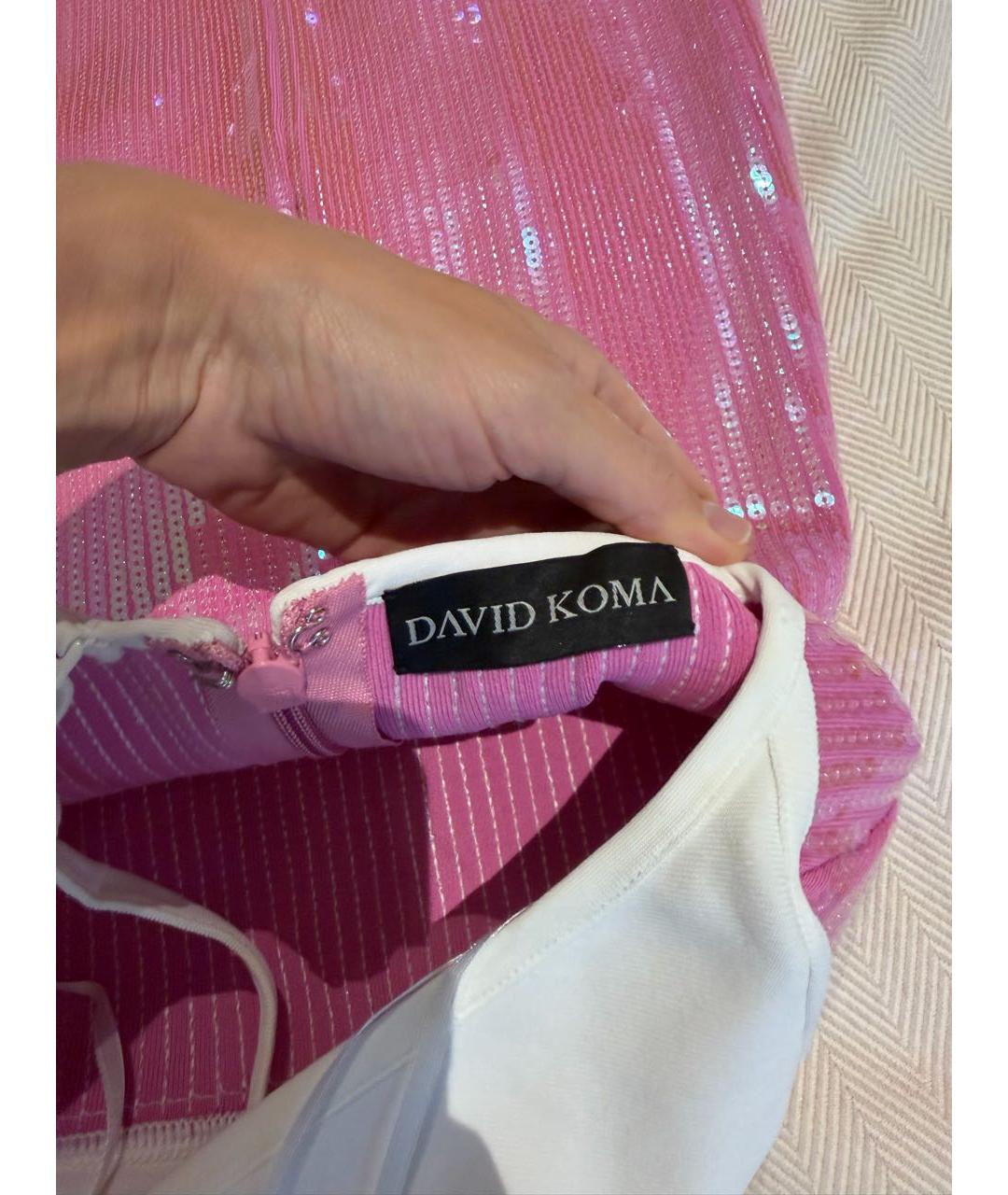 DAVID KOMA Розовое коктейльное платье, фото 4
