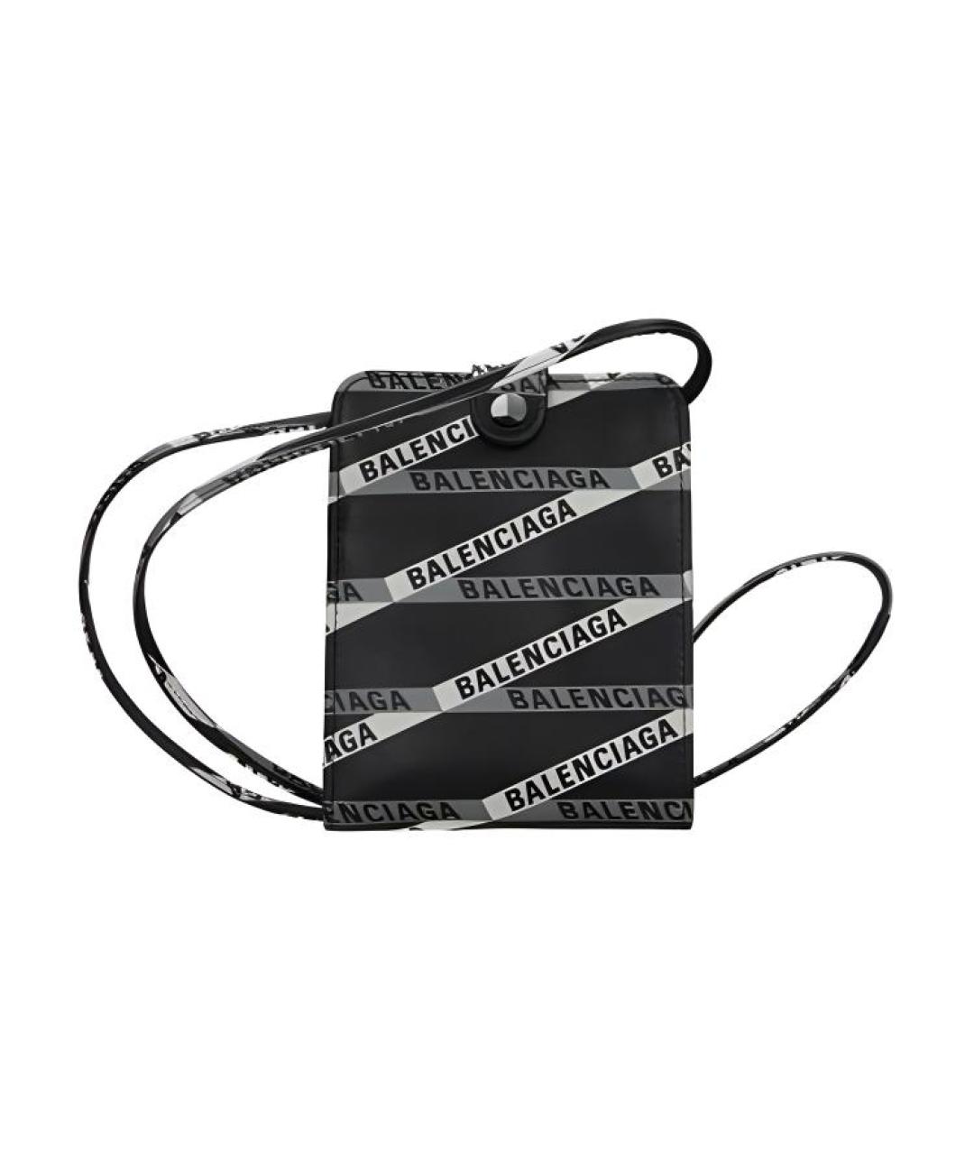 BALENCIAGA Черный кожаный кошелек, фото 2