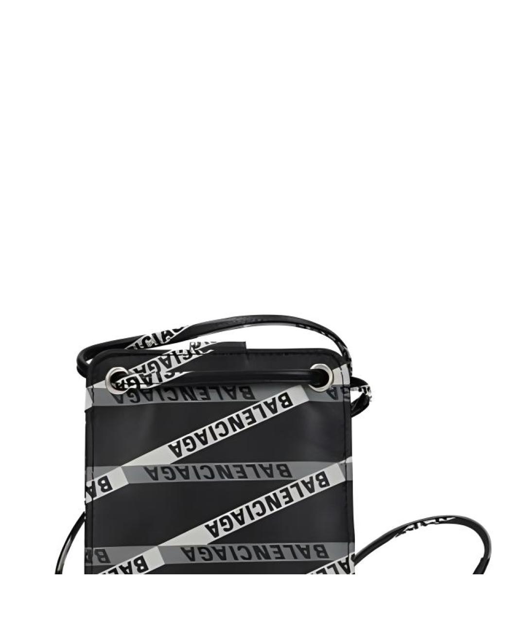 BALENCIAGA Черный кожаный кошелек, фото 4