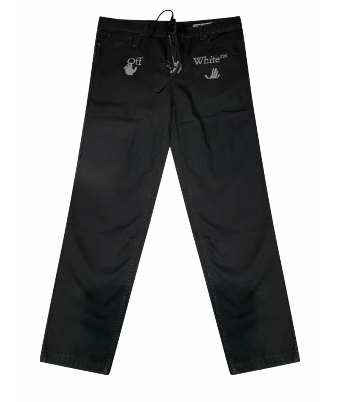 OFF-WHITE Черные хлопковые прямые джинсы, фото 1