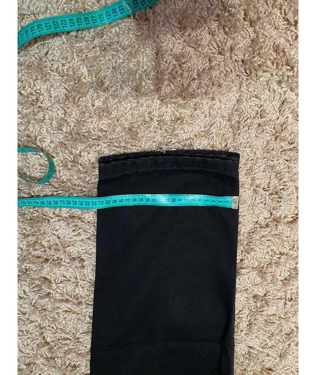 OFF-WHITE Черные хлопковые прямые джинсы, фото 7