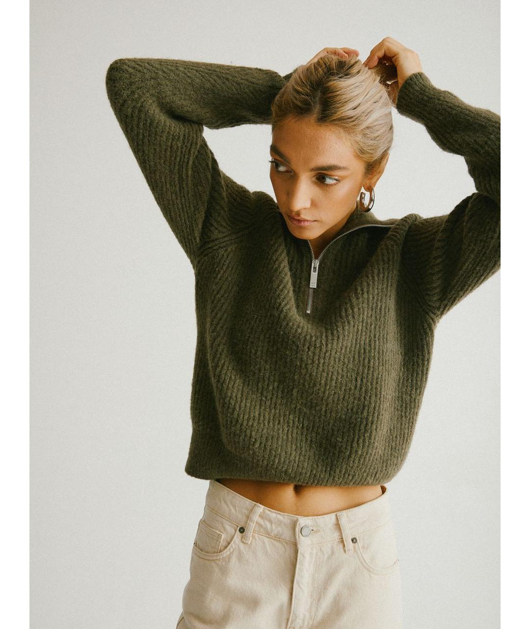 ROHE Хаки шерстяной джемпер / свитер, фото 2