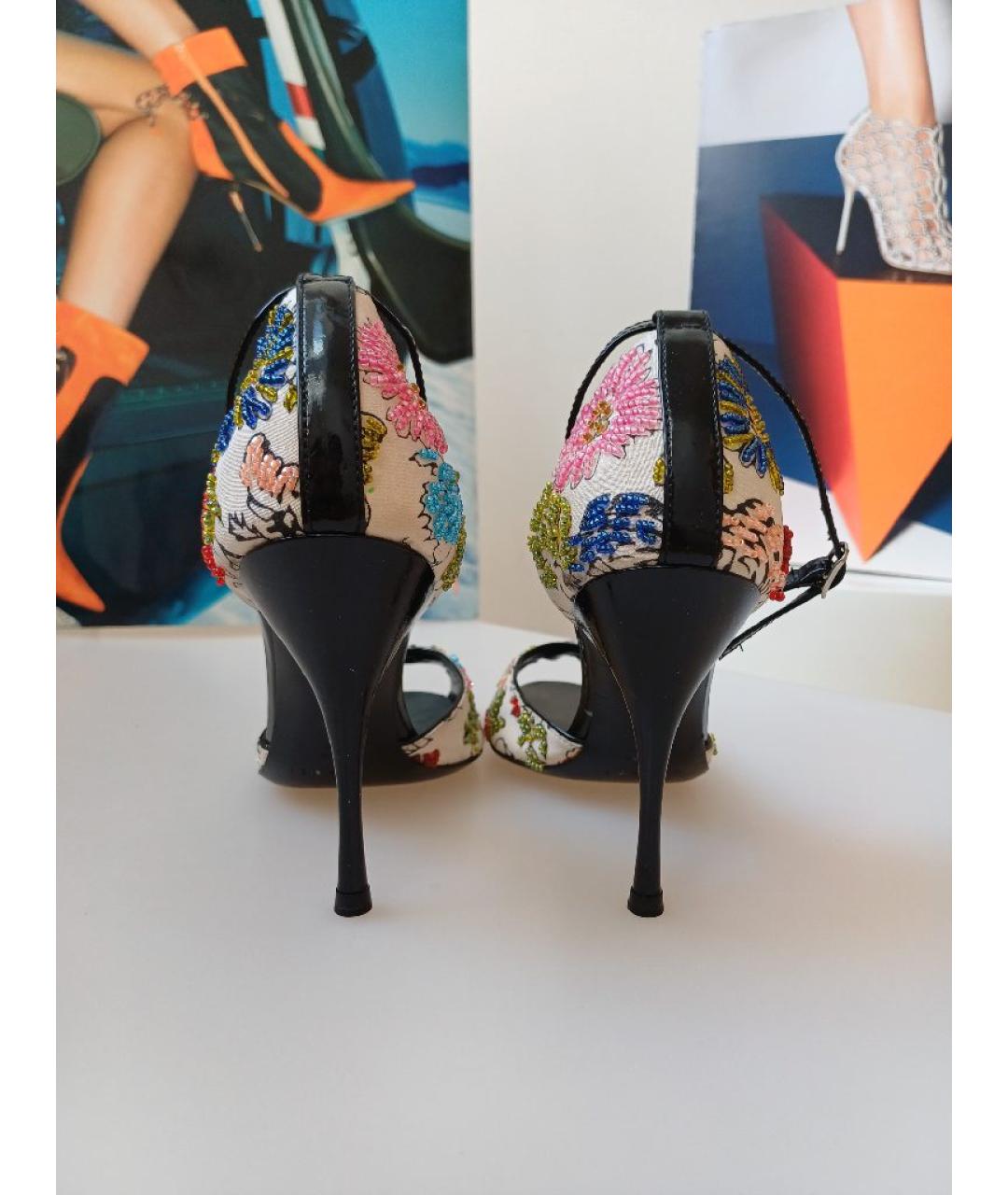 CASADEI Мульти текстильные босоножки, фото 8