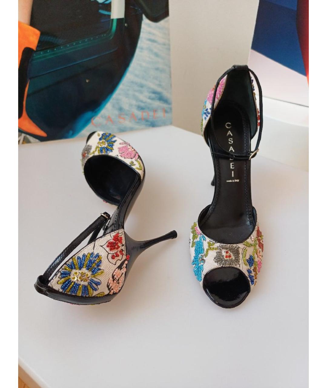 CASADEI Мульти текстильные босоножки, фото 5