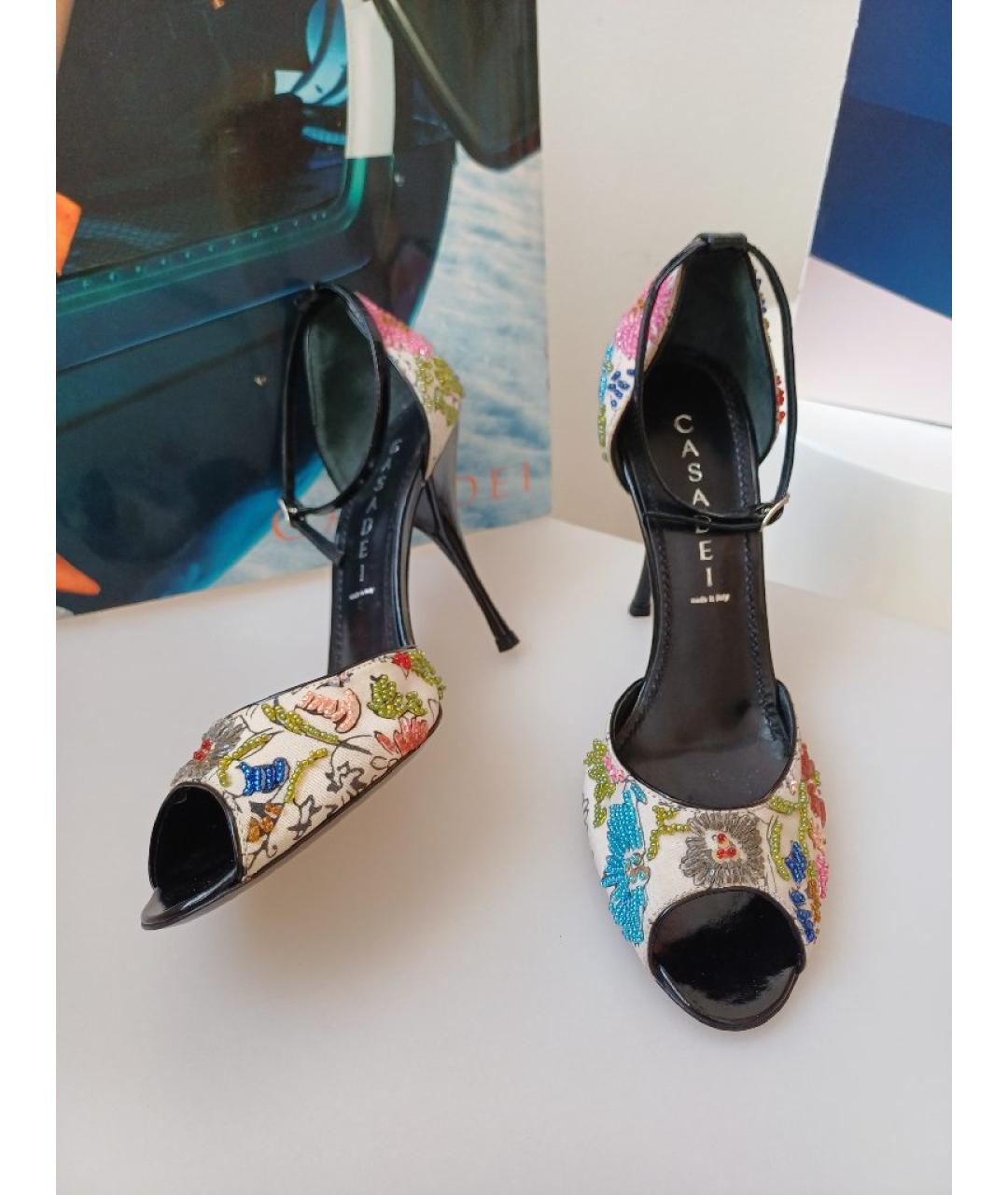 CASADEI Мульти текстильные босоножки, фото 6