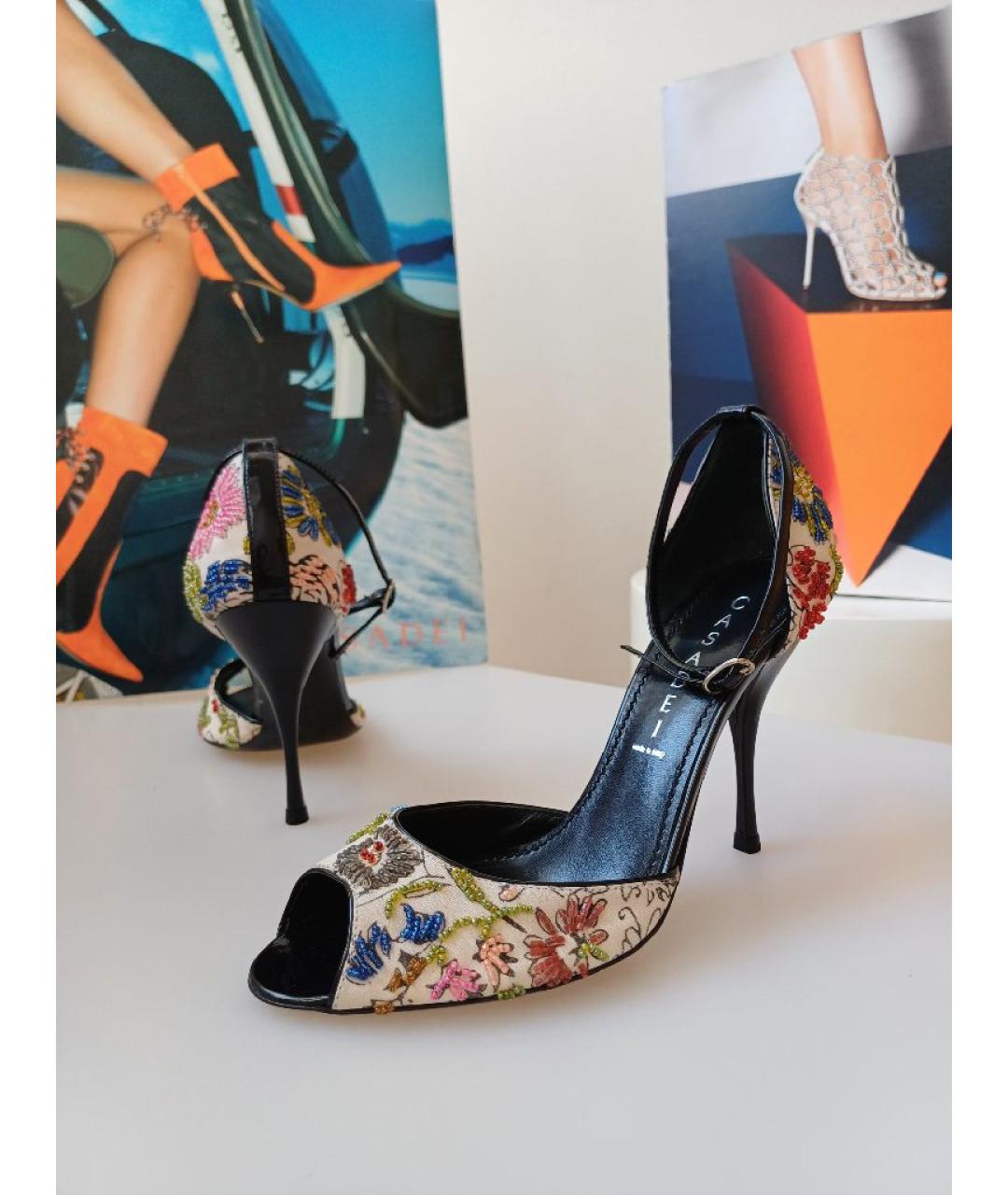 CASADEI Мульти текстильные босоножки, фото 3