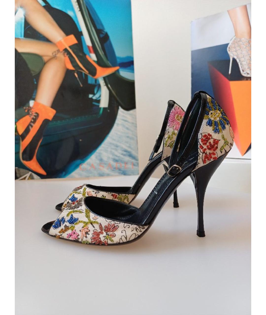 CASADEI Мульти текстильные босоножки, фото 2