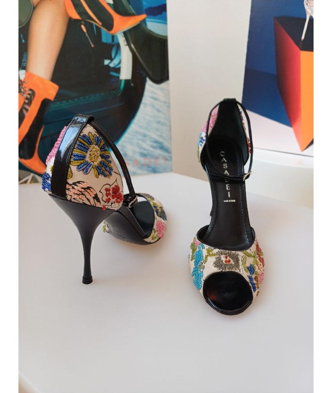 CASADEI Мульти текстильные босоножки, фото 7