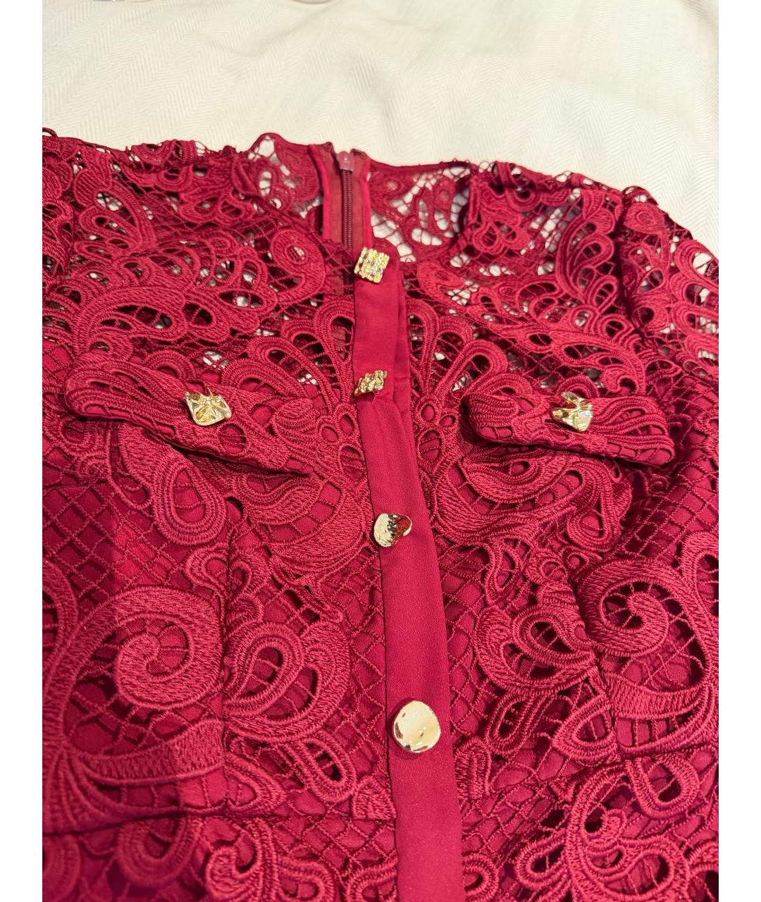 SELF-PORTRAIT Бордовое коктейльное платье, фото 4