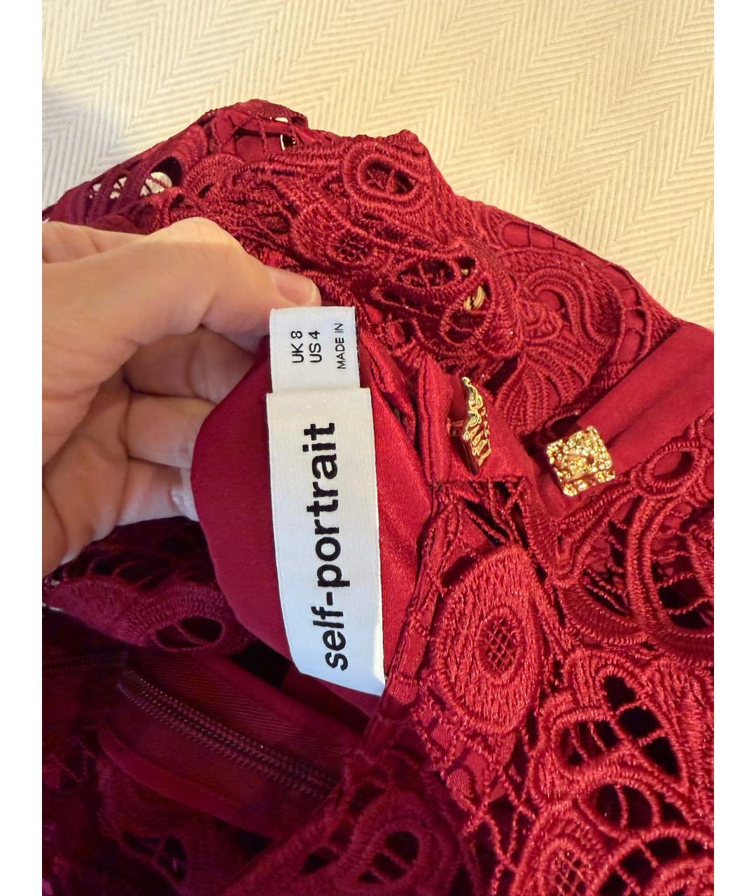 SELF-PORTRAIT Бордовое коктейльное платье, фото 3