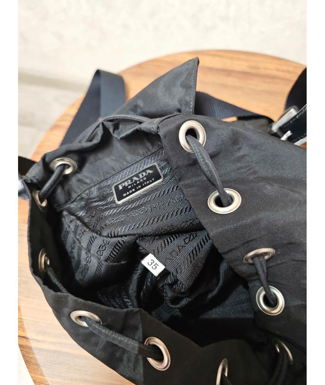 PRADA Черный синтетический рюкзак, фото 6
