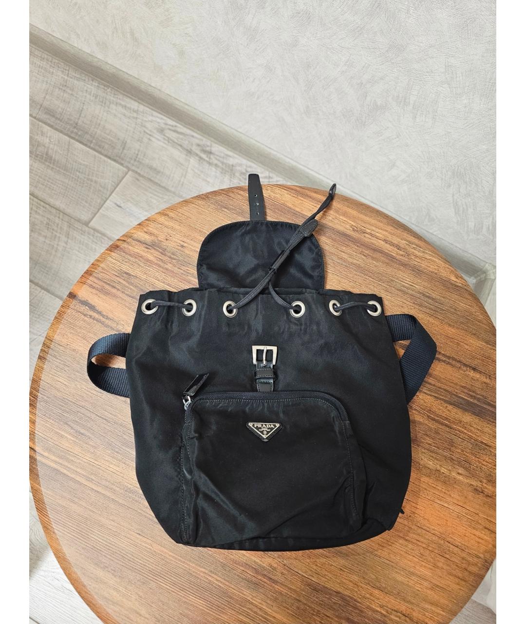 PRADA Черный синтетический рюкзак, фото 9