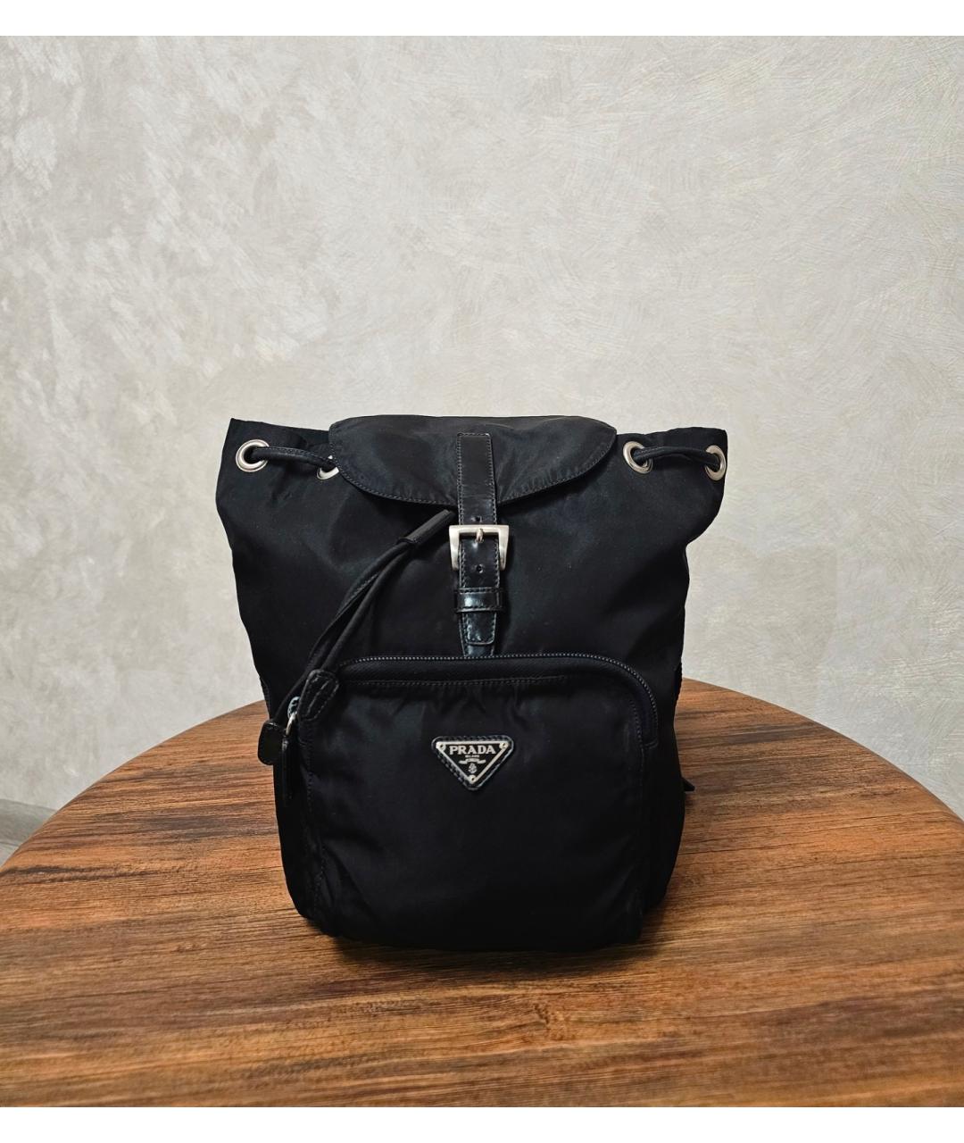 PRADA Черный синтетический рюкзак, фото 10