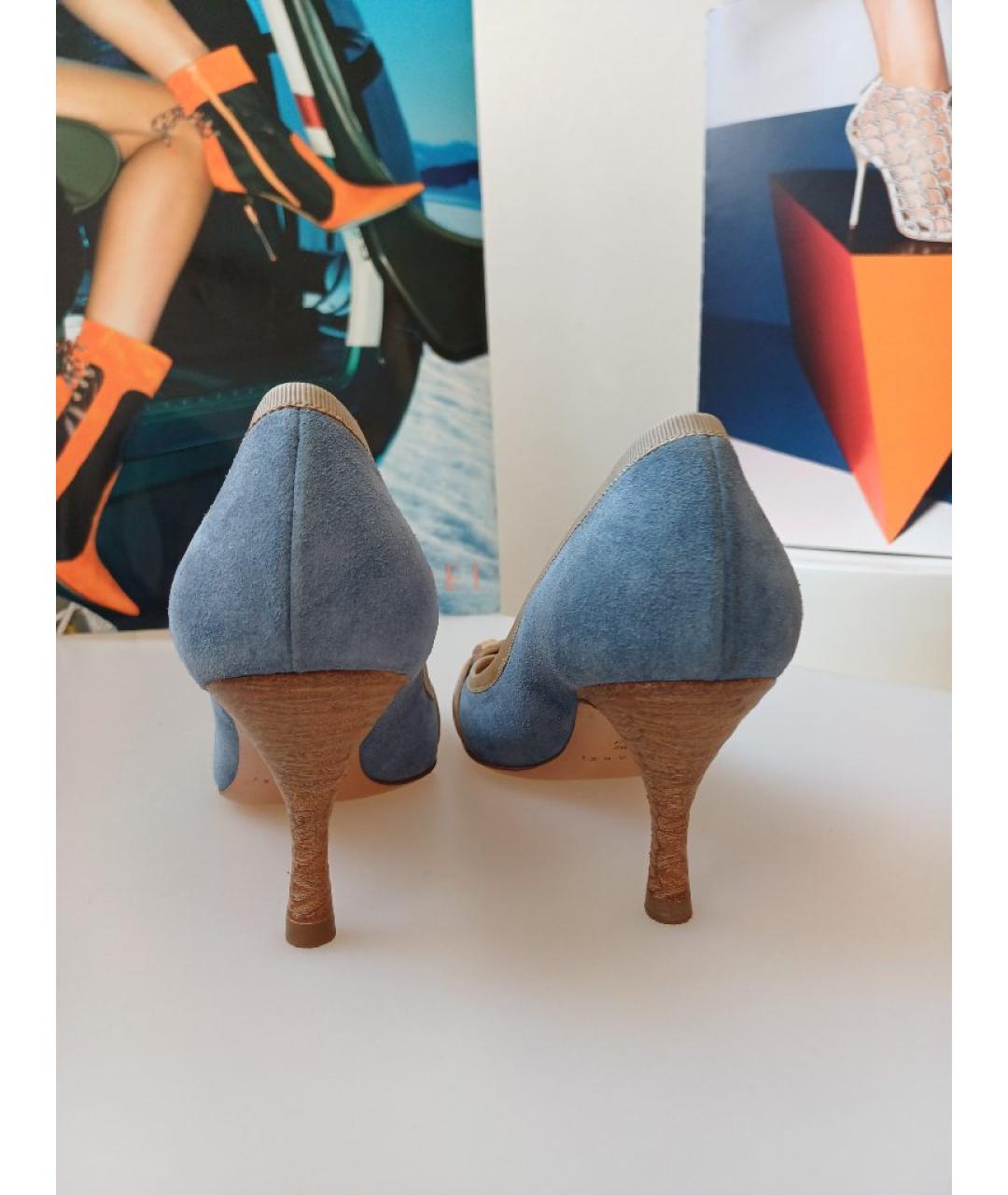 CASADEI Голубые замшевые туфли, фото 8