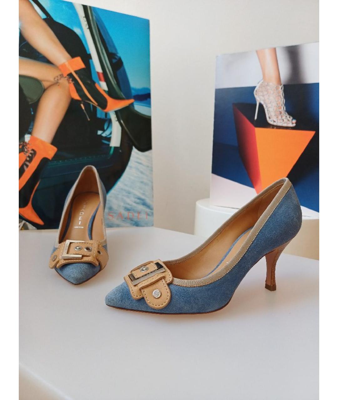 CASADEI Голубые замшевые туфли, фото 4