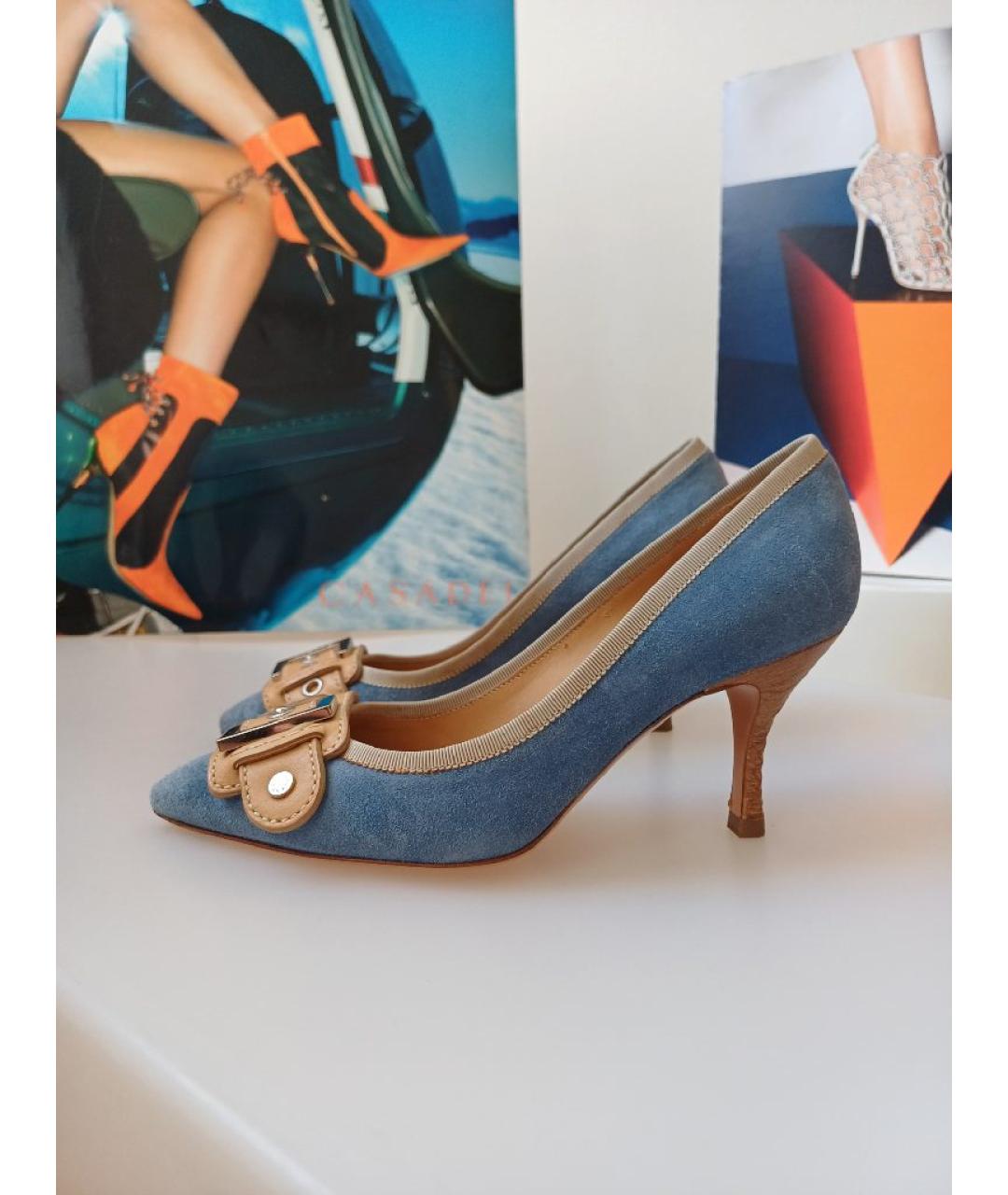 CASADEI Голубые замшевые туфли, фото 2