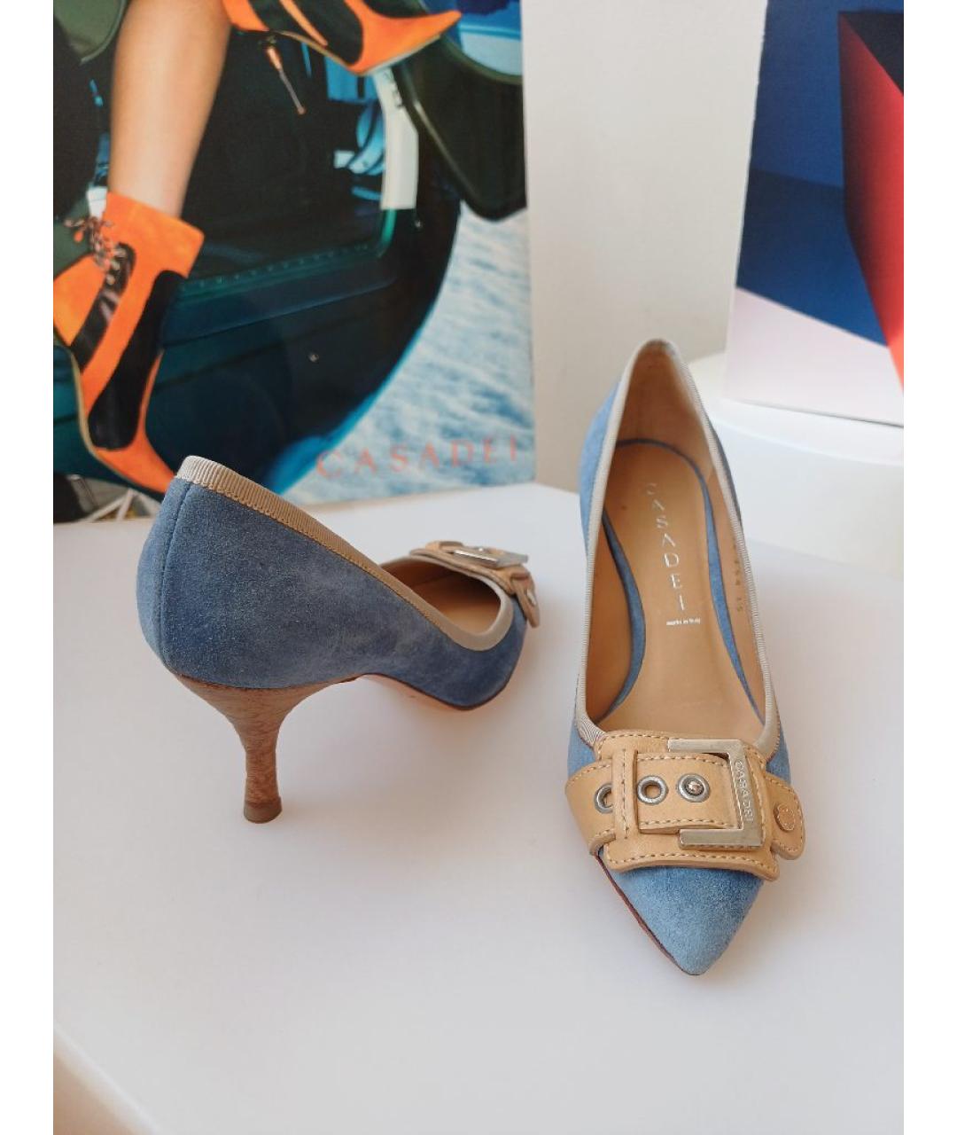 CASADEI Голубые замшевые туфли, фото 6