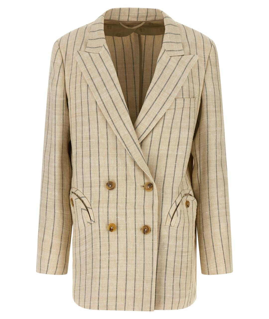 BLAZE MILANO Бежевый хлопковый жакет/пиджак, фото 1