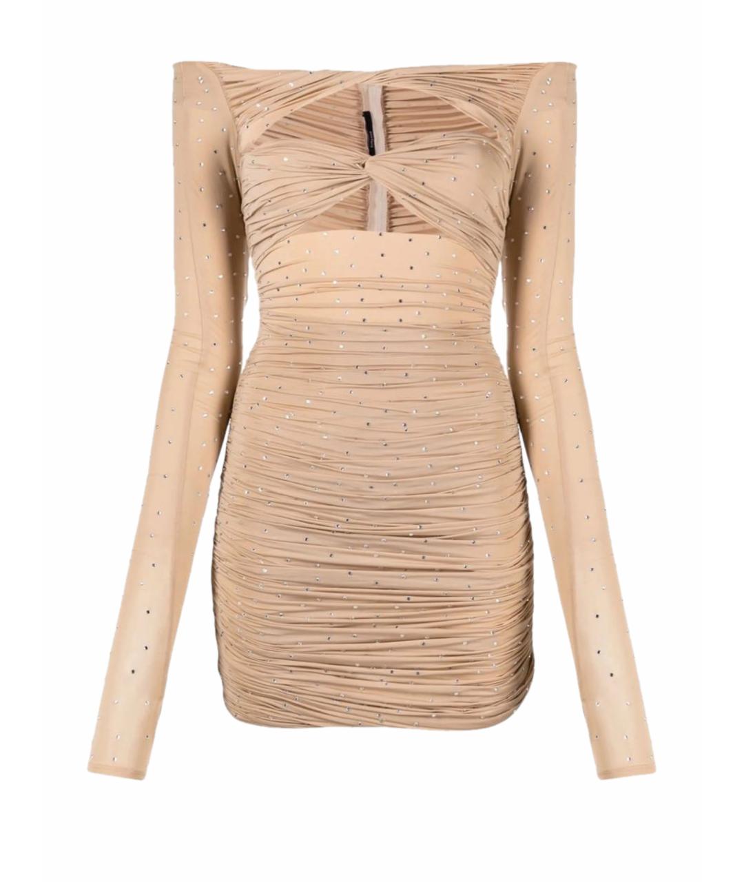ALEX PERRY Бежевое коктейльное платье, фото 1