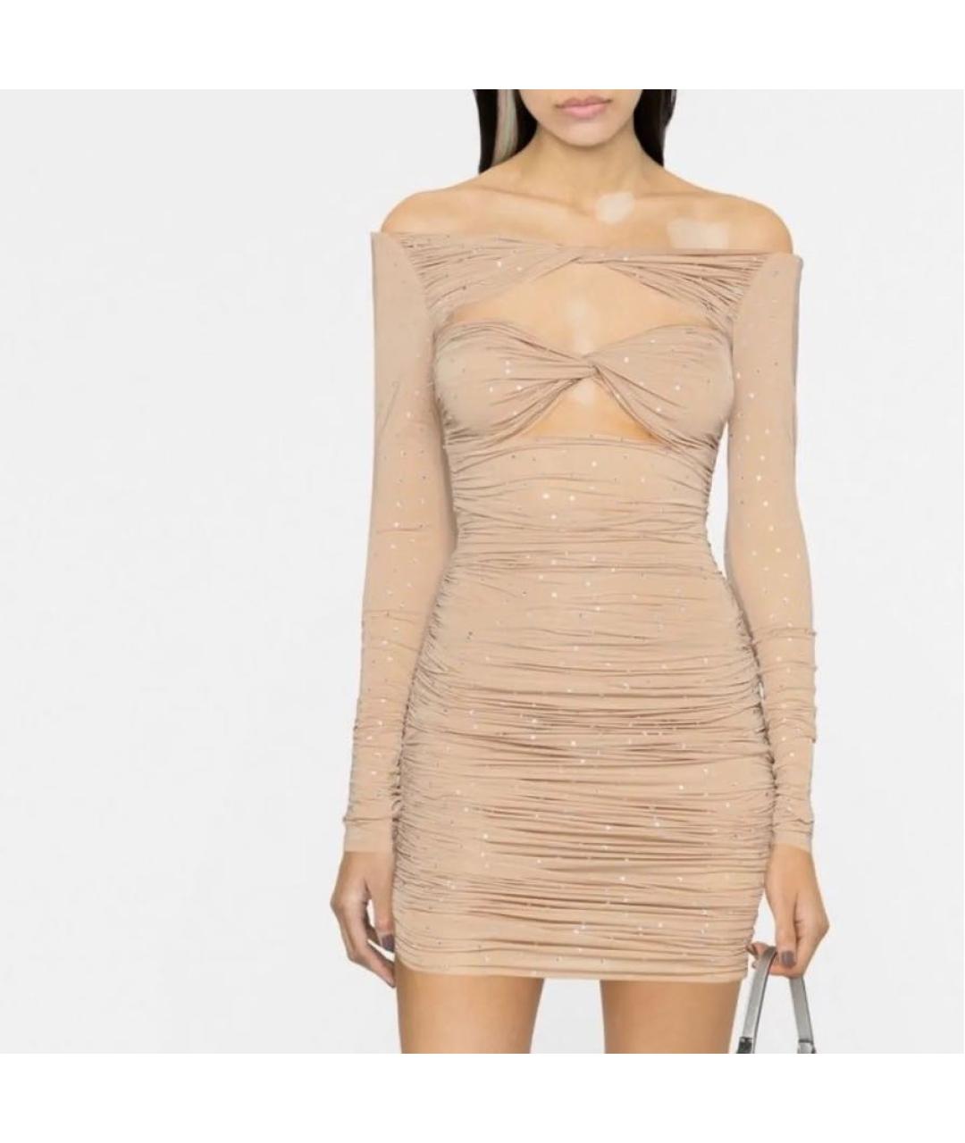 ALEX PERRY Бежевое коктейльное платье, фото 5