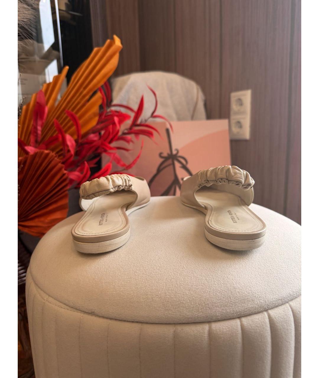 BOTTEGA VENETA Бежевые кожаные балетки, фото 4