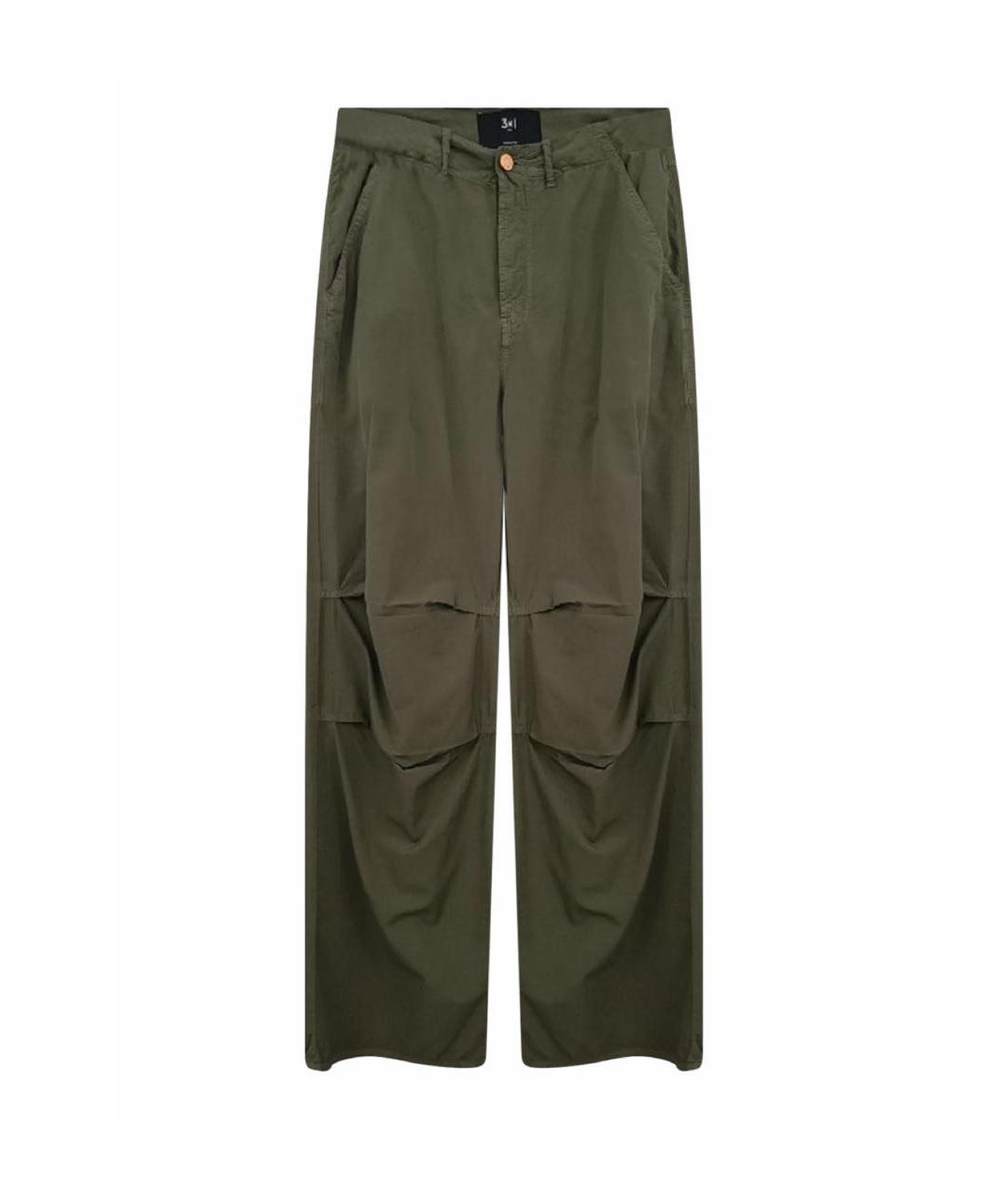 3X1 Хаки хлопковые брюки широкие, фото 9